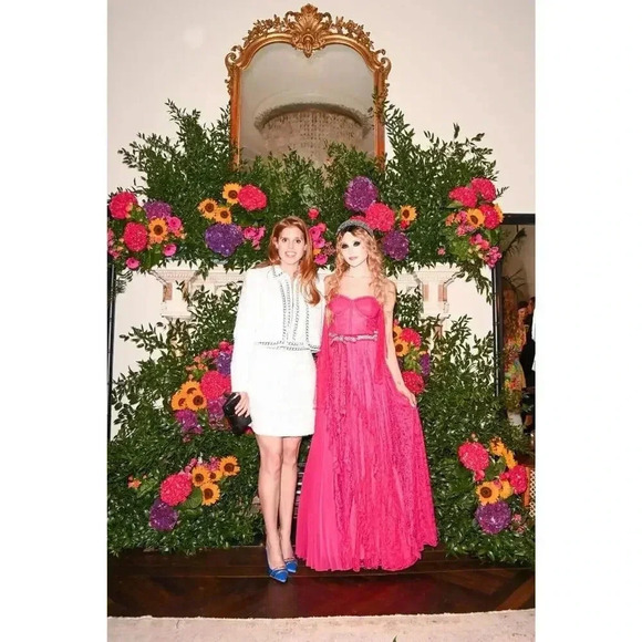 Alice + Olivia Womens White Ellis Chain Trim Tweed Collared Mini Dress S… - Picture 2 of 16